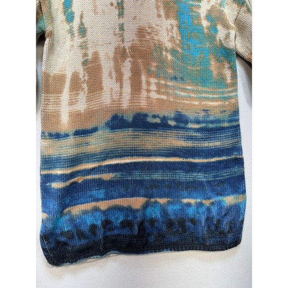 Pure Jill Womens Missy Tunic Knitted Sweater Multicolor Size XS Tie Dye V Neck - Picture 4 of 12